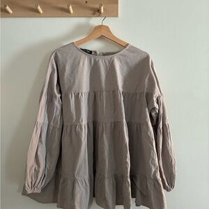 Women's grey Tiered Top
